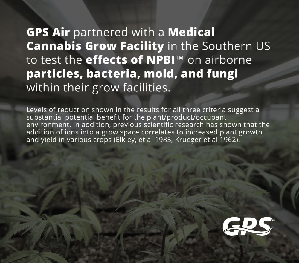 Effects of NPBI on airborne particles, bacteria, mold, and fungi in a medical cannabis grow facility.