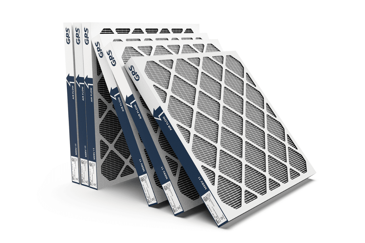 MERV 11 non-shedding microfiber mini-pleat panel filters from GPS Air are specifically optimized to work with Opti-Lok.