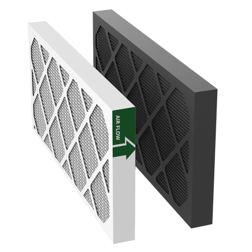 smartIAQ Standard 52.2 tested MERV-14 filter paired with 145.2 Standard tested molecular carbon filter for long filter life.
